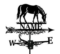 Custom Horse Metal Weather Vane Personalized Name Weathervane Wind Direction Indicator Outdoor Decor for Farmhouse Yard Stable Patio, Housewarming Gifts