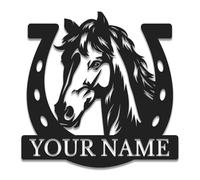 Custom Horse Ranch Metal Sign,Personalized Horse Farmhouse Name Sign,Horse Metal Wall Art,Horse Farm Monogram,Outdoor Sign,Farmer Home Decor (Style-1)