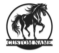 Custom Horse Ranch Metal Sign,Personalized Horse Farmhouse Name Sign,Horse Metal Wall Art,Horse Farm Monogram,Outdoor Sign,Farmer Home Decor (Style-3)
