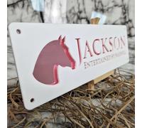 Custom Horse Stable Name Plate Horse Name Plaque, Custom Horse Stall Acrylic Sign For Farm Barn Sign, Customized Outdoor Horse Name/Number Door Sign Gift For Horse Lovers(White Rose)
