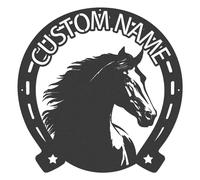 Custom Horseshoe Wall Art - Personalized Metal Horse Sign with Name for Western Decor, Barn, Stable, Ranch - Custom Name Sign
