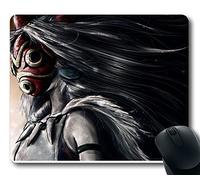Custom Hot Mouse Pad with Princess Mononoke Studio Ghibli Non-Slip Neoprene Rubber Standard Size 9 Inch(220mm) X 7 Inch(180mm) X 1/8 Inch(3mm) Desktop Mousepad Laptop Mousepads Comfortable Computer Mouse Mat