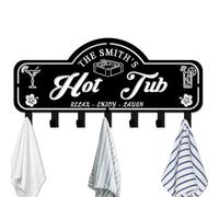 Custom Hot Tub Towel Rack Wall Mount Personalized Name Towel Hook Outdoor Towel Holder Organizer Hot Tub Accessories for Towels Robes Coat Swimsuit