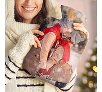 Custom Hot Water Bottle with Photo Cover Personalised Picture Winter Warm Fleece Hot Water Bag Unique Christmas Gifts for Couples Women Men Kids