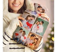 Custom Hot Water Bottle with Photo Cover Personalised Picture Winter Warm Fleece Hot Water Bag Unique Christmas Gifts for Couples Women Men Kids