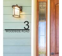 Custom House Door Number Sign, Modern Black Front Door Numbers, 3D Floating Effectdoor Number Plaques, Large Rust-Resistant Alloy House Address Plaque for Home, Mailbox, Apartment, Hotel & Courtyard