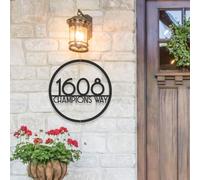 Custom House Number Sign Circle,Modern House Number Address Sign,Personalized 3D Floating Acrylic Door Sign Number Address Sign Plate for Outdoor Yard House Mailbox Plaque Sign (30cm,Black)