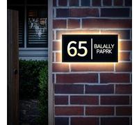 Custom House Number Sign, LED Number Box, Personalized Address Plaque, LED Light Box, Illuminated Home Sign, Address Number Sign, Door Sign (40 * 20cm)