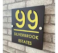 Custom House Number Sign,Personalized Acrylic 3D Hollow House Number Plaque,Modern House Numbers for Outside with Street Name for Home,Apartment,Hotel,Shop