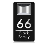 Custom House Number Sign,Personalized House Numbers Plaques with Solar Lights,3D Laser Cutting Address Street Name LED Illuminated House Number Plates for Outside (15x29cm,Black Sliver)
