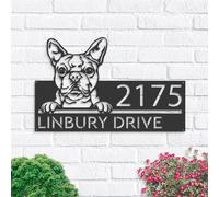 Custom House Numbers Plaques Boston Terrier Dog Address Sign Door Number Plaques for Wall Yard Garden House Signs for Outside Front Porch Sign House Warming Gifts New Home Gifts