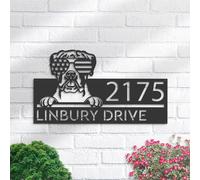 Custom House Numbers Plaques Boxer Dog Address Sign Door Number Plaques for Wall Yard Garden House Signs for Outside Front Porch Sign House Warming Gifts New Home Gifts