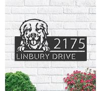 Custom House Numbers Plaques Great Pyrenees Dog Address Sign Door Number Plaques for Wall Yard Garden House Signs for Outside Front Porch Sign House Warming Gifts New Home Gifts