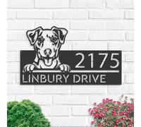 Custom House Numbers Plaques Jack Russell Dog Address Sign Door Number Plaques for Wall Yard Garden House Signs for Outside Front Porch Sign House Warming Gifts New Home Gifts