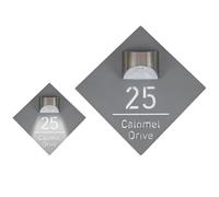 Custom House Numbers Plaques with Solar Light- illuminated house number signs -Weatherproof Solar Door Number-Door Number Plaques for Wall- Modern House Signs for Outside Wall- Solar House Number Sign
