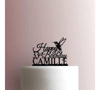 Custom Hummingbird Happy Birthday Name and Age Acrylic Cake Topper 3mm Thick Premium Laser Cut Cake Decoration for Birthday, Wedding, Baby Shower & Party Cakes Durable Reusable