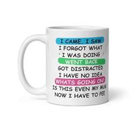 Custom I Came I Saw I Forgot Funny Mug - Silly Novelty Gift for Women & Men - Hilarious Present for Mum, Dad, Friends, Sister, Colleagues - Birthday, Xmas, Secret Santa, Work Coffee Mug