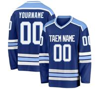 Custom Ice Hockey Jersey for Men - Personalized Name, Number, Logo Practice Jersey for Fans Youth StyleA Blue