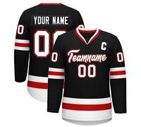Custom Ice Hockey Jersey for Men,Personalized Name & Number Logo,Practice Jersey for Hockey Youth Fans, Breathable Sports T-Shirts Moisture Wicking with Anti-Odour Technology Active Athletic Tops