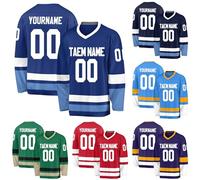 Custom Ice Hockey Jersey Personalized Printed Long Sleeves Field Hockey Jerseys with Number Name for Fans Men Women Youth Kids