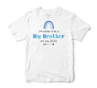 Custom I'm Going to Be A Big Brother Boys T Shirt Baby Announcement Tee, 5-6 Years, White