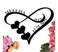 Custom Infinity Metal Sign Heart Sign Metal Wall Hanging Decor Outdoor Front Door Hanger Personalised Name Date Door Wall Art Decor Wedding Marriage Engagement Monogram Gift