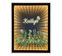 Custom Infinity Mirror Personalised Your Name, Creative Personalised Gifts for Couple, Friends, Family, Desktop LED Night Light Makeup Mirror 2 in 1, Home Decoration Bedroom Office Living Room