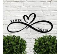 Custom Infinity Symbol Love Metal Sign with Heart and Personalized Names You and Me Wedding Decor Metal Memorial Sign Couple Love Gift