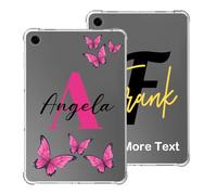 Custom Initial Clear Case for Samsung Galaxy TAB A11 2025 Plus 11-inch SM-X310/SM-X315 LTE/SM-X236, Personalized Tablet Cover Name Monogram Butterfly,Transparent Thin TPU Unique Gift for Girl Women