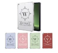 Custom Initials for iPad Mini 5 Mini 4 Mini 3 2 Personalized Themed Image Logo Text Name Transparent Shockproof Thin TPU Silicone Clear Protective Reinforced Corners