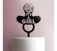 Custom Initials Its a Girl Acrylic Cake Topper 3mm Thick Premium Laser Cut Cake Decoration for Birthday, Wedding, Baby Shower & Party Cakes Durable Reusable