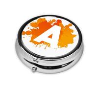 Custom Initials Pill Box with Name, Colourful Personalised Pill Case Design Your Own Personal Medicine Organizer Vitamins Container with Text - Ideal for Travel, Pocket, and Purse, Splatter Letter A