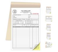 Custom Invoice Book for Small Business,5.5 x 8.5 Inches Invoice Receipt Book, 2-Part Carbonless Forms, Personalised Company Name, Address, Phone Number