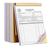 Custom Invoice Book with Logo 100 Set Personalized Receipt Books Customized Invoices for Small Business 3 - Parts Carbonless Duplicate Invoice Forms NCR Books