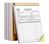 Custom Invoice Book with Logo 100 Set Personalized Receipt Books Customized Invoices for Small Business 2 - Parts Carbonless Duplicate Invoice Forms NCR Books