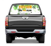 Custom Irish Day Rear Window Decal for Trucks, Personalized St. Patrick's Day Universal See-Through Car Window Decals Customized Full Car Decals Stickers Gift for Most Trucks SUV - 168X56cm