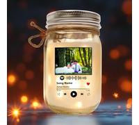 Custom Jar Night Light with Spotify Song & Picture - Wedding Gift, Anniversary or Memorial Present for Couple, Family, Him or Her