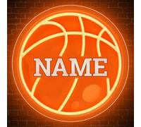 Custom Jersey Neon Signs, Personalised Neon Sign Light Up Wall Signs, Led Neon Name Number Light Sign Strip Light for Bedroom Home Room Decor Sport Kids Boys Birthday Present (basketball)