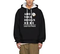 Custom Jumper Unisex Add Your Text/Logo/Image Design Your Own Hoodie Personalized Paar-Sweatshirts Customized Casual Fashion Pullover Fun Mens Hoodies L Black