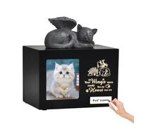 Custom Keepsake Urns for Cats & Dogs - Wooden Box for Pet Ashes with Photo - Sympathy Gifts
