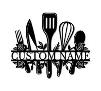 Custom Ketchin Metal Sign,Personalized kitchen signs,custom kitchen name sign,Metal Wall Art, Home Decor, Housewarming, Mothers Day Gift, Mom's Kitchen, Gift for Grandma (Style-4)