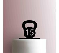 Custom Kettlebell Number - Acrylic Cake Topper 7 Inch Width/Purple