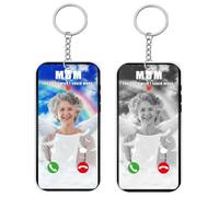 Custom Keychain With Photo Text, The Call I Wish I Could Take, Personalized Acrylic Memorial Sympathy Gift Double Sided (Style 4)