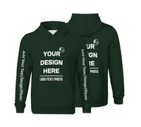 Custom Kids Hoodie Personalised Text, Name Or Logo - Hoodie For Boys & Girls, Boys Hoodie, Customised Hoodies, Casual Pullover, Back To School Outfit, Birthday M Darkgreen