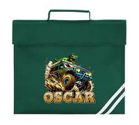 Custom Kids Off Road Truck Book Bag for Boys Back to School New Term Dinosaur Reading Folder for Primary Reception Infants, One Size, Bottle