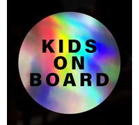 Custom Kids on Board Decal Sticker - Personalised Baby or Child Window Bumper Vinyl Decal for Car, Van & 4x4 - Custom Text Sticker - Multiple Sizes & Colours, Including Oil Slick Holographic Chrome
