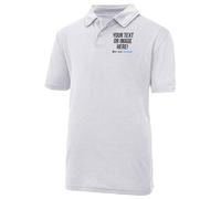 Custom Kids Polyester Polo Shirt Personalised Any Text Name Image Logo Activwear Sports Day School Uniform for Boys Girls, 5-6 Years, Heather Grey