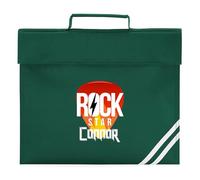 Custom Kids Rock Star Book Bag Boys Girls Guitar Pick Design for Primary Reception Infants Back to School Reading Folder, One Size, Bottle