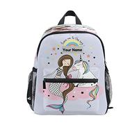 Custom Kid's Toddler Backpack, Personalized Backpack with Name/Text, Customization Unicorn and Mermaid Kindergarten Preschool Bag for Toddler Girls Boys