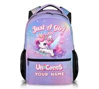 Custom Kids Unicorn Backpack with Name - Personalised School Rucksack for Girls - Cute Pink Bag for Nursery, Primary School, Travel & Gift